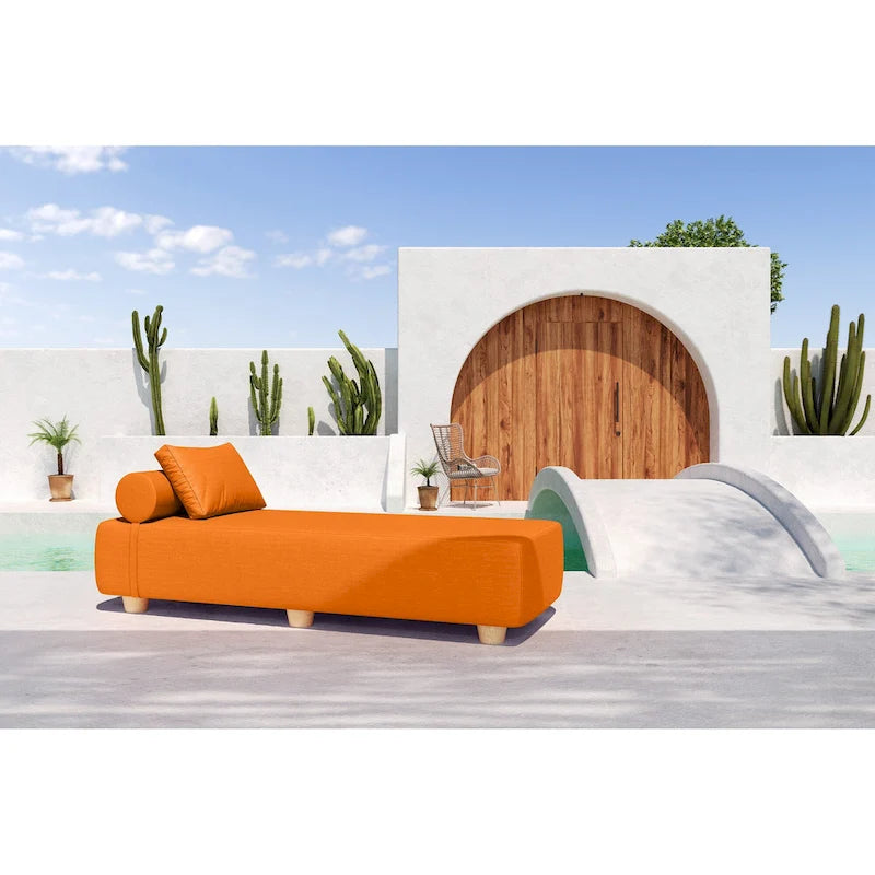 JaxxAlvyOutdoor Lettino Prendisole - Lussuoso Lettino con Piedini in Legno Sunbrella