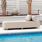 JaxxAlvyOutdoor Lettino Prendisole - Lussuoso Lettino con Piedini in Legno Sunbrella