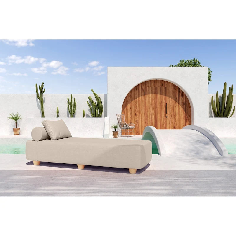 JaxxAlvyOutdoor Lettino Prendisole - Lussuoso Lettino con Piedini in Legno Sunbrella