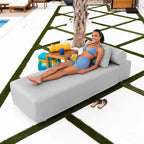 JaxxAlvyOutdoor Lettino Prendisole - Lussuoso Lettino con Piedini in Legno Sunbrella