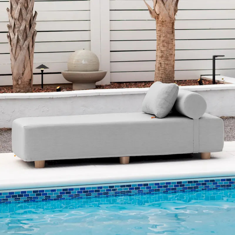 JaxxAlvyOutdoor Lettino Prendisole - Lussuoso Lettino con Piedini in Legno Sunbrella