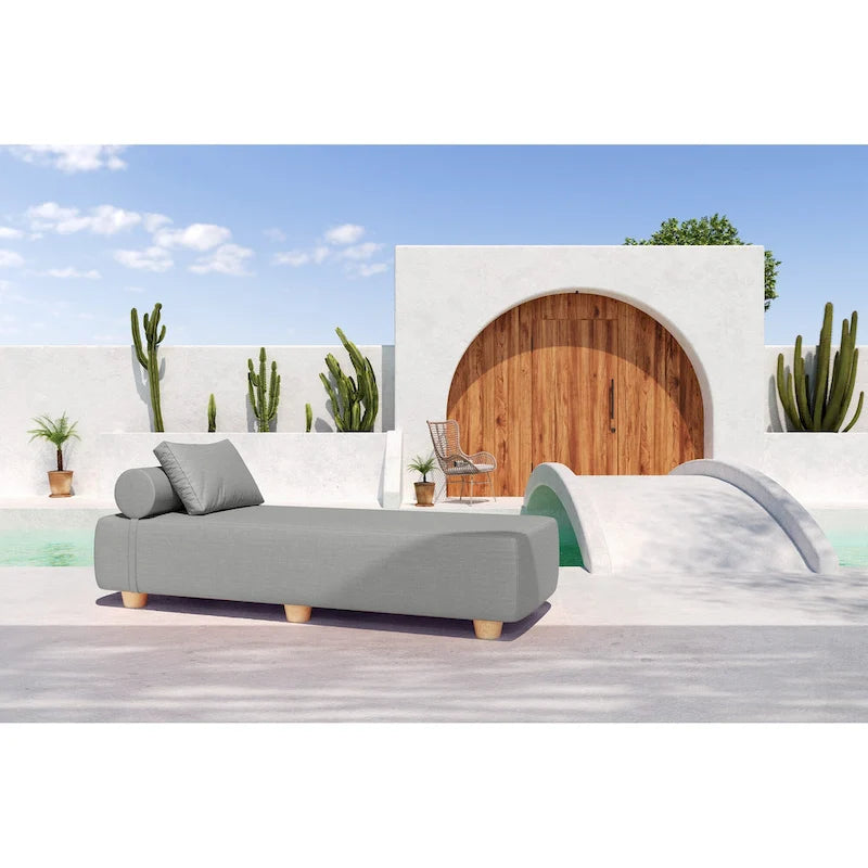JaxxAlvyOutdoor Lettino Prendisole - Lussuoso Lettino con Piedini in Legno Sunbrella