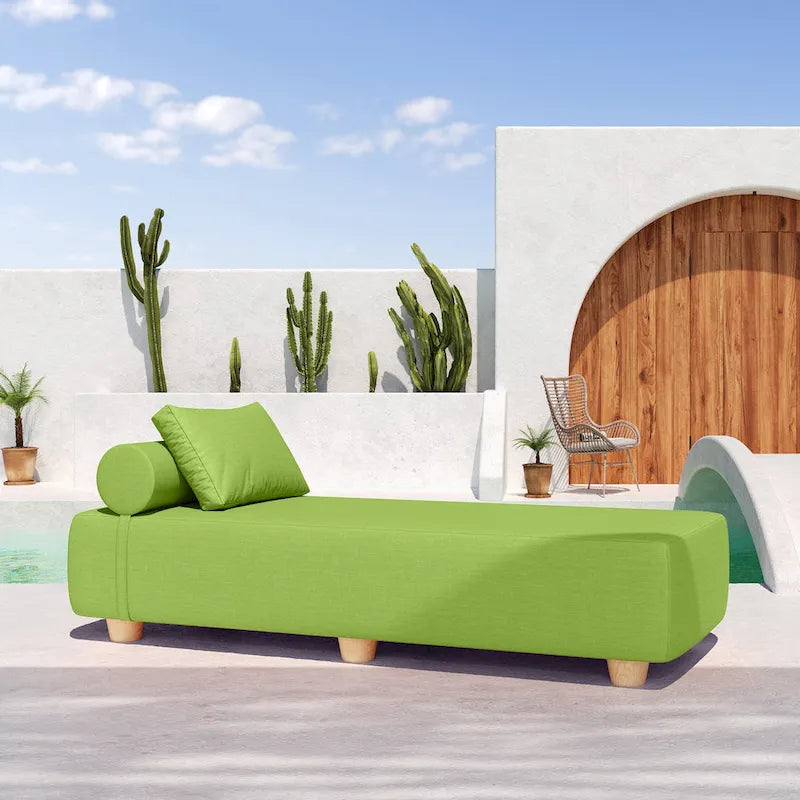JaxxAlvyOutdoor Lettino Prendisole - Lussuoso Lettino con Piedini in Legno Sunbrella
