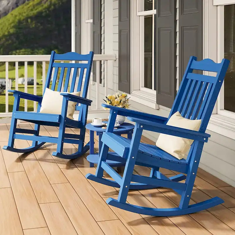 Ravenna Plastic Wood Rocking Adirondack Chair Patio Rocker
