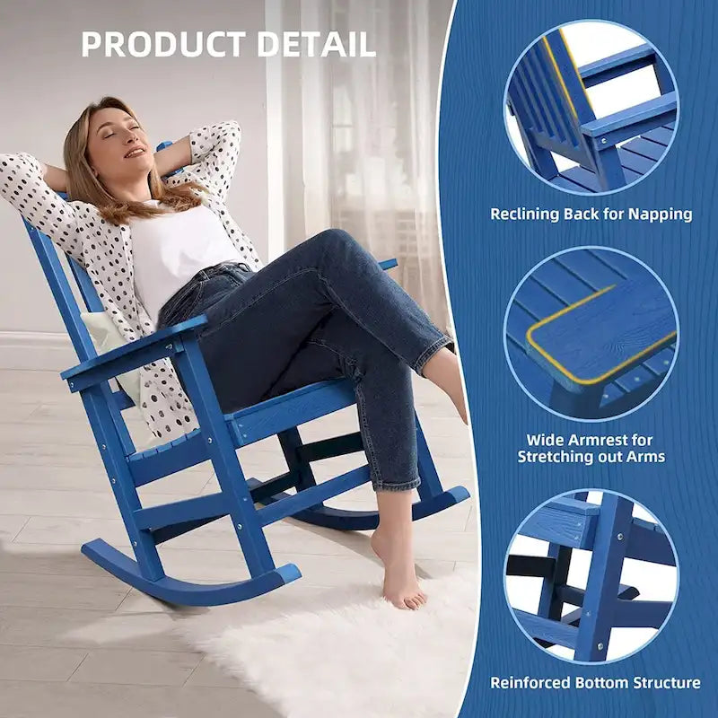 Sedia a dondolo Adirondack in finto legno Ravenna