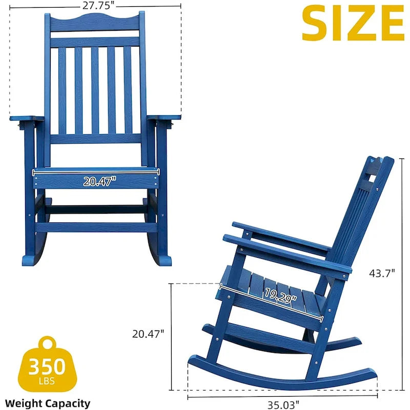 Sedia a dondolo Adirondack in finto legno Ravenna