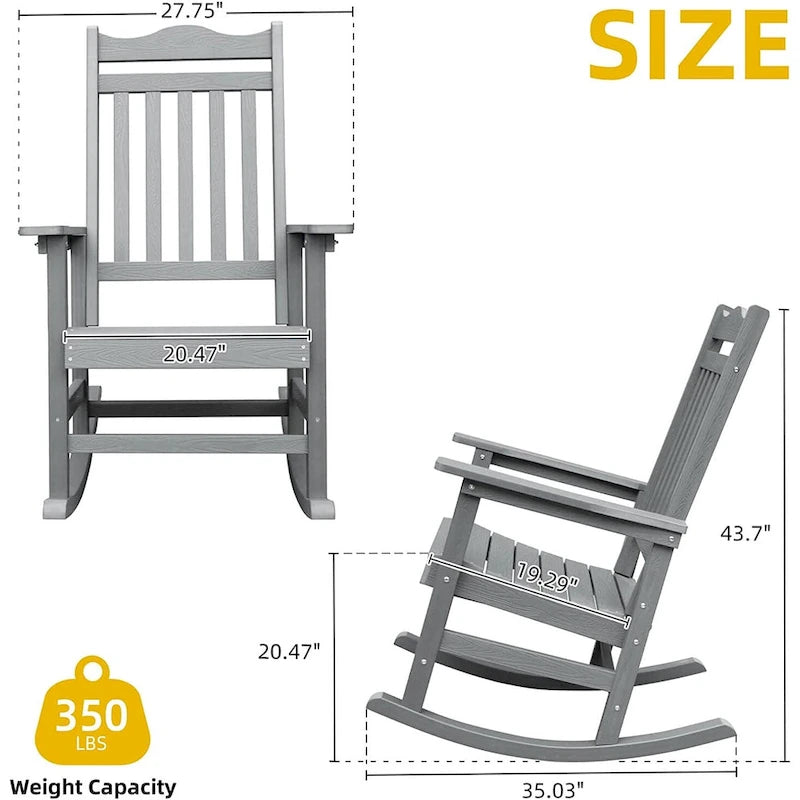 Sedia a dondolo Adirondack in finto legno Ravenna