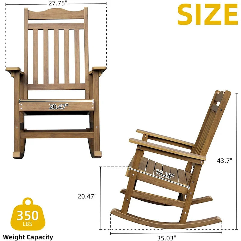 Sedia a dondolo Adirondack in finto legno Ravenna