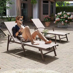 Pool Sunlounger Chaise Lounge Set with 2-piece Lounge Chairs and Side Table - See Picture