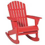 Outsunny Sedia a Dondolo Adirondack in Legno, Design a Doghe, Schienale a Ventaglio e Stile Rustico Classico, Teak