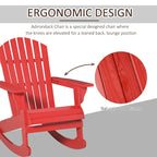 Outsunny Sedia a Dondolo Adirondack in Legno, Design a Doghe, Schienale a Ventaglio e Stile Rustico Classico, Teak