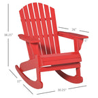 Outsunny Sedia a Dondolo Adirondack in Legno, Design a Doghe, Schienale a Ventaglio e Stile Rustico Classico, Teak