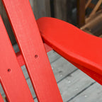 Outsunny Sedia a Dondolo Adirondack in Legno, Design a Doghe, Schienale a Ventaglio e Stile Rustico Classico, Teak