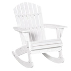 Outsunny Sedia a Dondolo Adirondack in Legno, Design a Doghe, Schienale a Ventaglio e Stile Rustico Classico, Teak