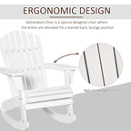 Outsunny Sedia a Dondolo Adirondack in Legno, Design a Doghe, Schienale a Ventaglio e Stile Rustico Classico, Teak