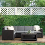 CorLiving Lake Front Rattan Patio Sectional Set, 6pc