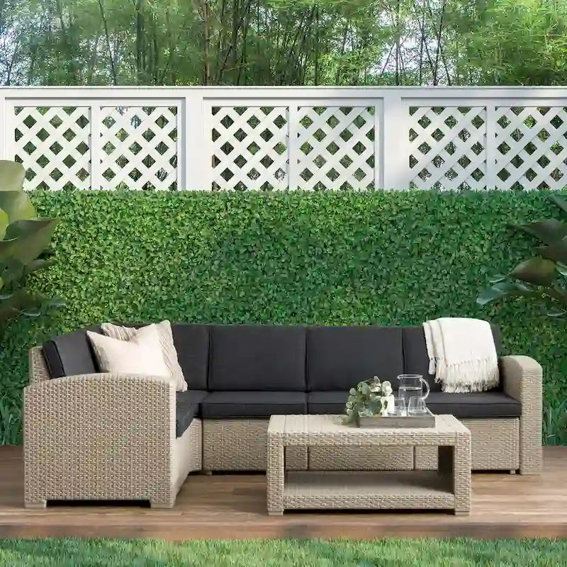 Set componibile da esterno in rattan Lake Front di CorLiving, 6 pz