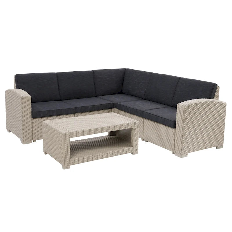 Set componibile da esterno in rattan Lake Front di CorLiving, 6 pz