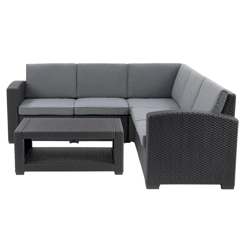Set componibile da esterno in rattan Lake Front di CorLiving, 6 pz