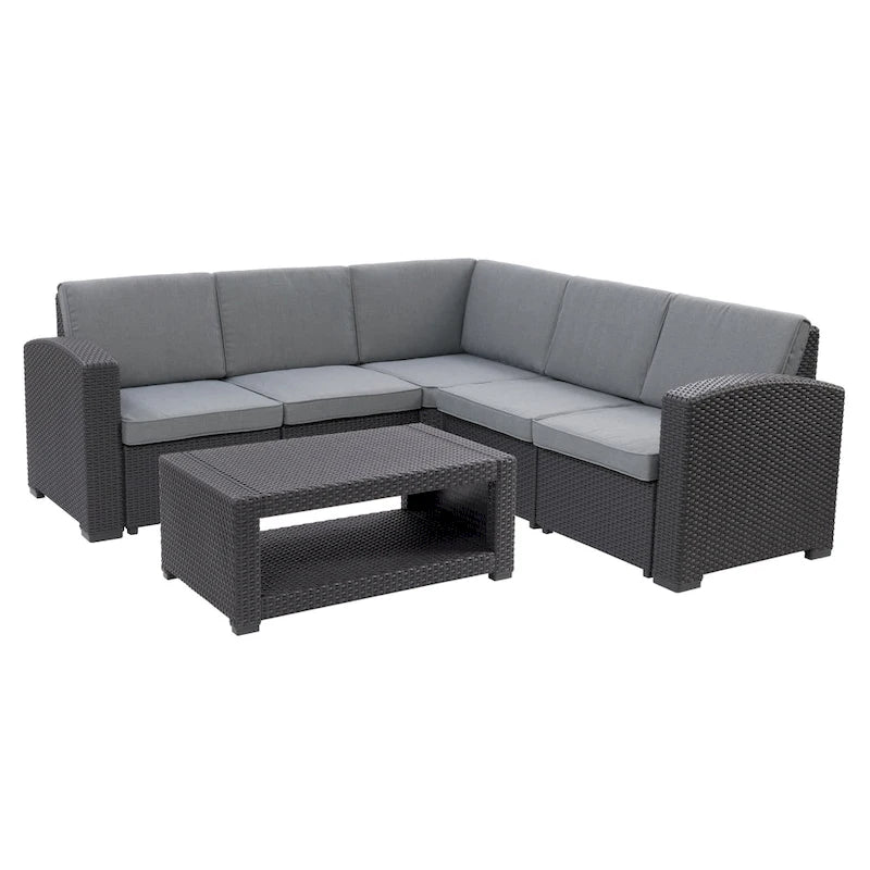 Set componibile da esterno in rattan Lake Front di CorLiving, 6 pz