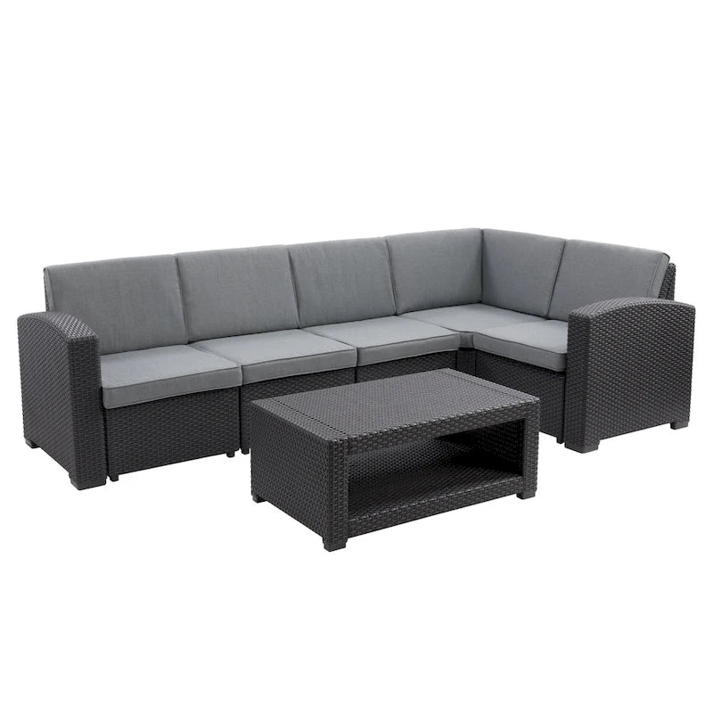 Set componibile da esterno in rattan Lake Front di CorLiving, 6 pz