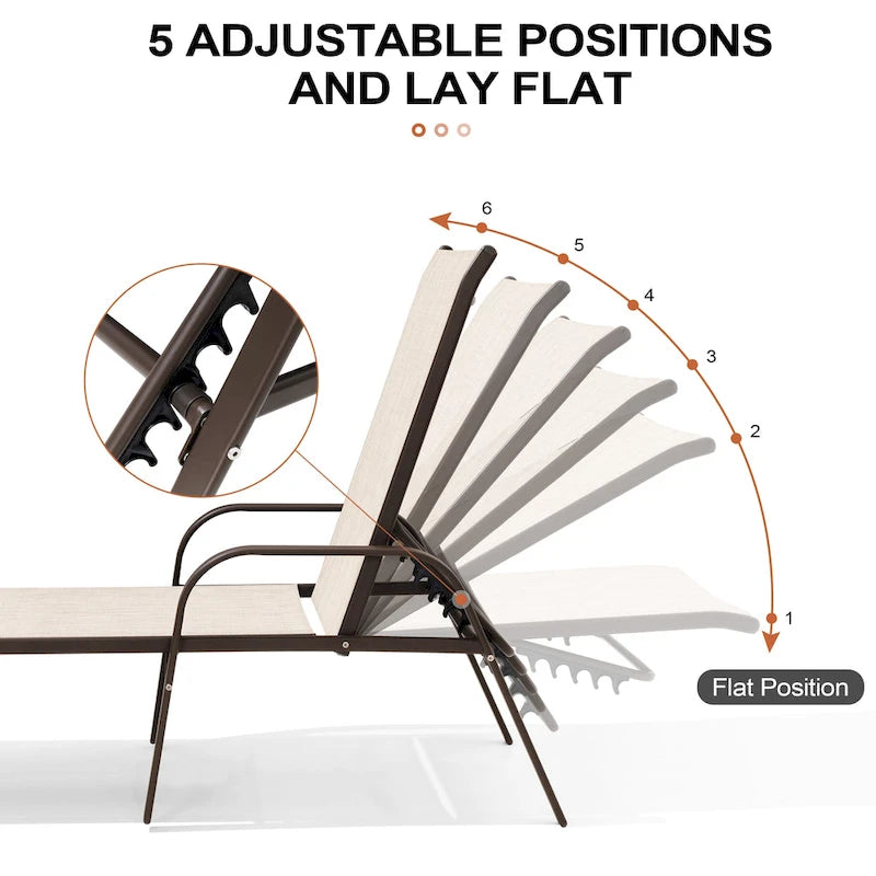 Chaises longues de patio réglables Crestlive Products (lot de 2)