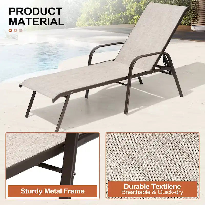 Chaises longues de patio réglables Crestlive Products (lot de 2)