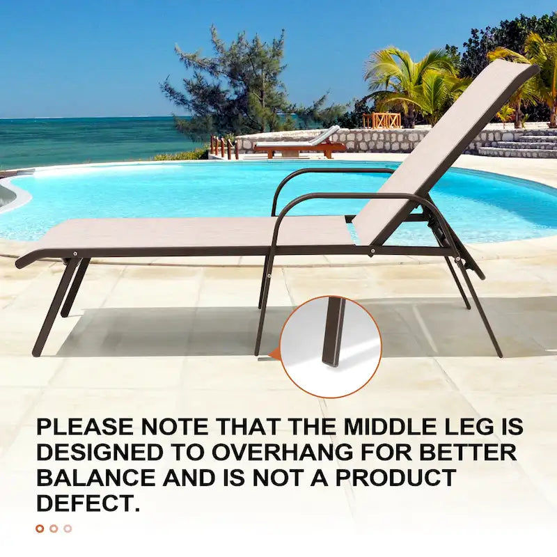Chaises longues de patio réglables Crestlive Products (lot de 2)
