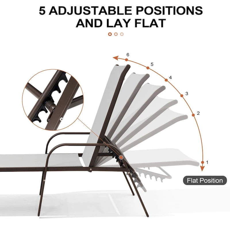 Chaises longues de patio réglables Crestlive Products (lot de 2)