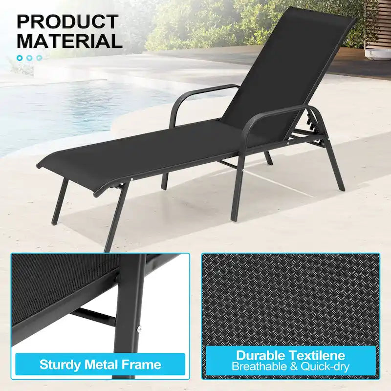 Chaises longues de patio réglables Crestlive Products (lot de 2)