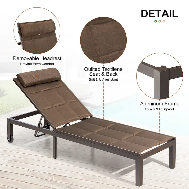 Chaises longues de patio réglables Crestlive Products (lot de 2)