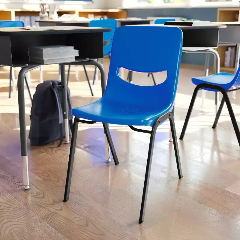 Sedia per aula Heavy-Duty Flex Comfort Stack con telaio verniciato a polvere, con schienale e sedile ergonomici