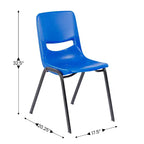 Sedia per aula Heavy-Duty Flex Comfort Stack con telaio verniciato a polvere, con schienale e sedile ergonomici
