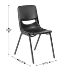 Sedia per aula Heavy-Duty Flex Comfort Stack con telaio verniciato a polvere, con schienale e sedile ergonomici