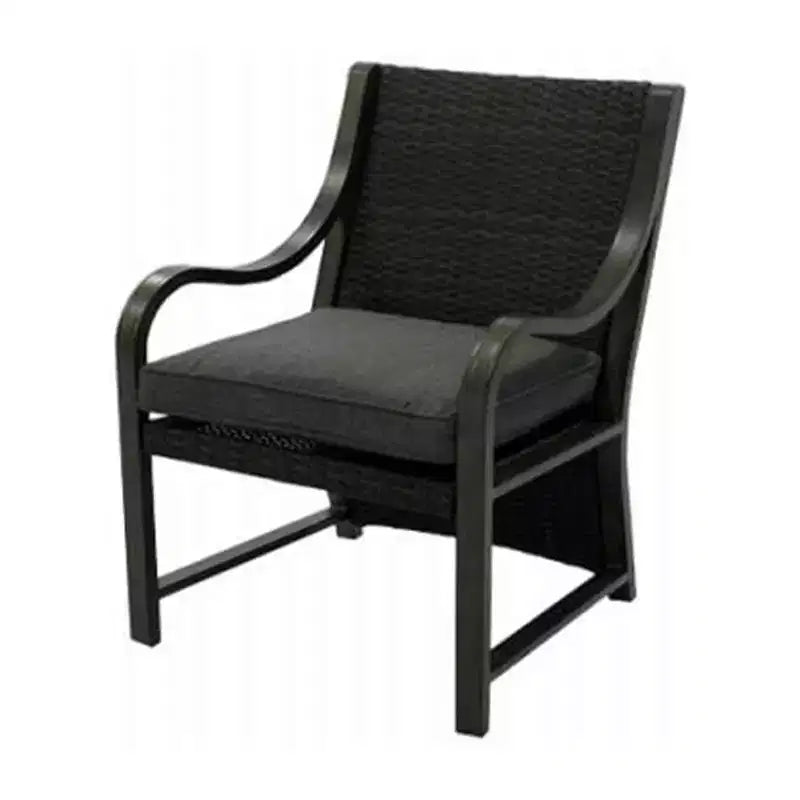 Four Seasons Courtyard Canmore Captain Set Mobili da Giardino per Esterni con Cuscini in Olefin e Robusto Telaio in Alluminio, 2 Pezzi, Nero