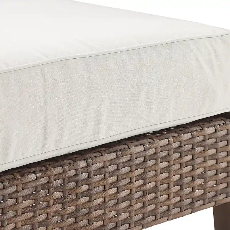 Ottoman en osier d'extérieur Capella de Crosley (lot de 2) – 18x25,75x17,5