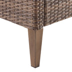 Ottoman en osier d'extérieur Capella de Crosley (lot de 2) – 18x25,75x17,5