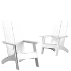 Sedie moderne in stile Adirondack con doppia spalliera a doghe (set da 2)