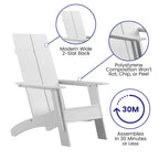 Sedie moderne in stile Adirondack con doppia spalliera a doghe (set da 2)