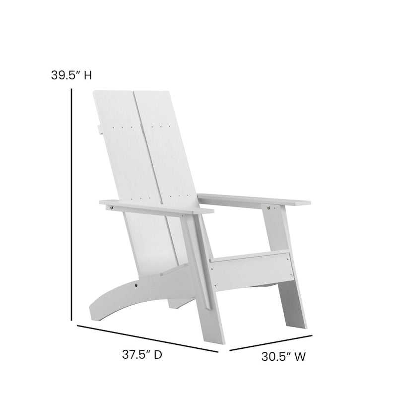 Sedie moderne in stile Adirondack con doppia spalliera a doghe (set da 2)