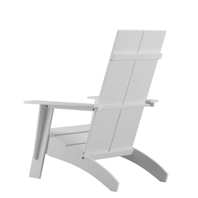 Sedie moderne in stile Adirondack con doppia spalliera a doghe (set da 2)