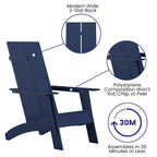 Sedie moderne in stile Adirondack con doppia spalliera a doghe (set da 2)