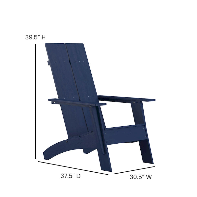 Sedie moderne in stile Adirondack con doppia spalliera a doghe (set da 2)