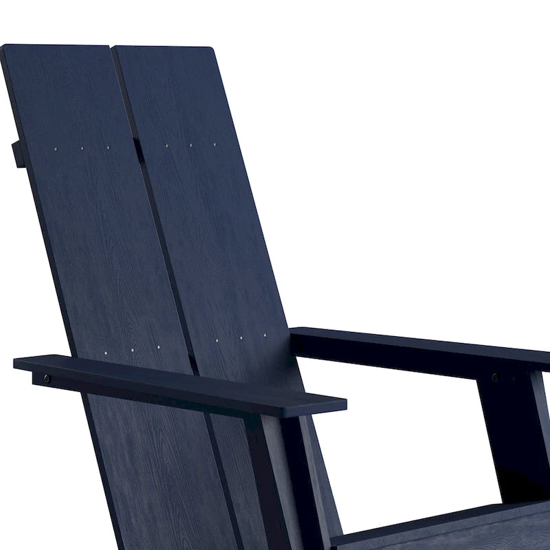 Sedie moderne in stile Adirondack con doppia spalliera a doghe (set da 2)