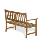 East West Furniture Belmont Panchina da Esterno in Legno con Schienale - Legno di Acacia, 48x22x33 pollici, Olio Naturale - BBTB0NA