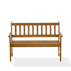 East West Furniture Belmont Panchina da Esterno in Legno con Schienale - Legno di Acacia, 48x22x33 pollici, Olio Naturale - BBTB0NA