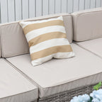 Outsunny Set Divani da Giardino 7 Pezzi in Vimini, Salotto da Esterno in Rattan Moderno con Cuscini e Tavolino