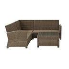 Set da 4 mobili da esterno Crosley Bradenton in vimini con cuscini color sabbia