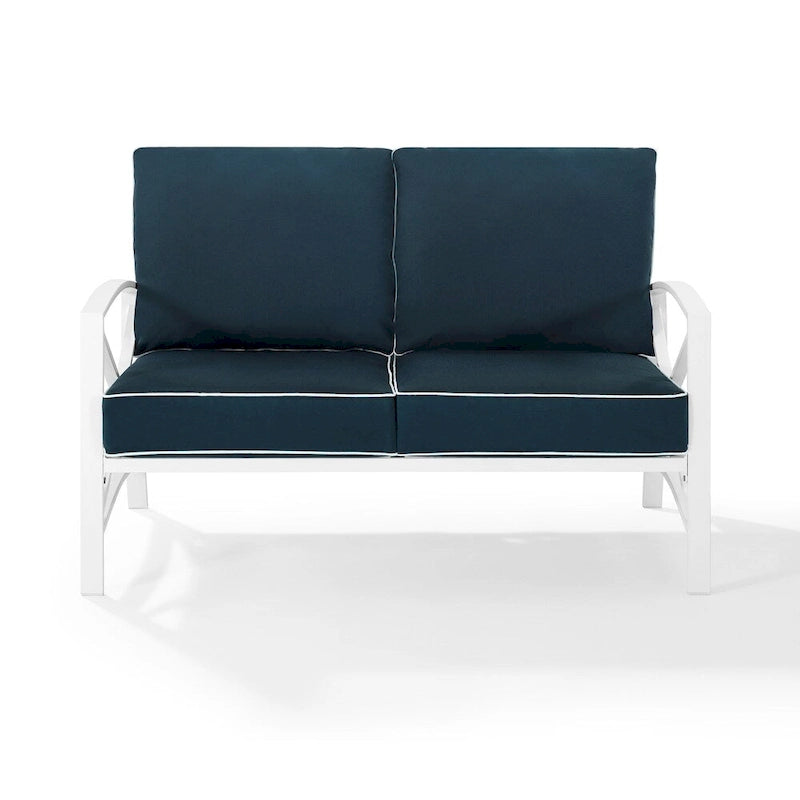 Causeuse d'extérieur en métal Kaplan - 54 L x 30,5 P x 32 H - 54 L x 30,5 P x 32 H