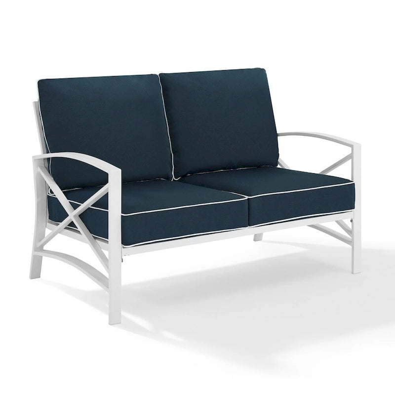 Causeuse d'extérieur en métal Kaplan - 54 L x 30,5 P x 32 H - 54 L x 30,5 P x 32 H